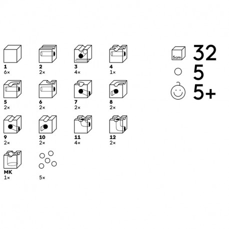 cuboro STANDARD 32 - Caja de iniciación con 32 bloques