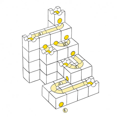 cuboro STANDARD 50 - Caja de iniciación grande con 50 bloques