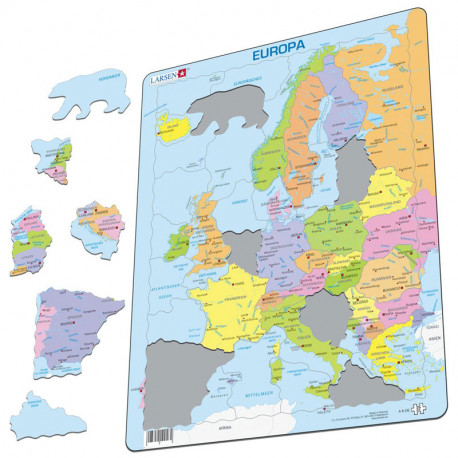 Puzle Educativo Larsen 37 piezas - Mapa Europa Política (catalán)