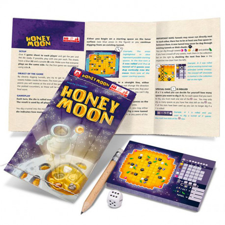 Honey Moon (Luna de Miel) - Roll & Write de bolsillo
