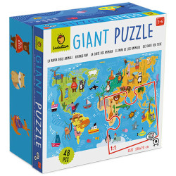 Puzzle Gigante El Mapa de los Animales - 48 piezas