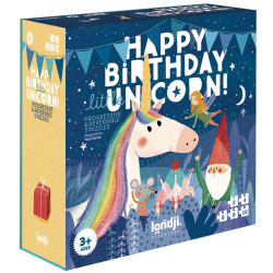 5 puzles progressius reversibles Happy Birthday Unicorn - 2 a 10 peces