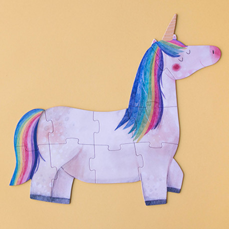 5 puzles progresivos reversibles Happy Birthday Unicorn - 2 a 10 piezas