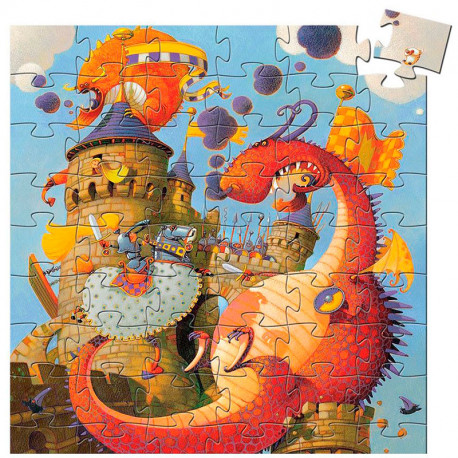 Puzzle silueta Vaillant y el dragón - 54 pzas.