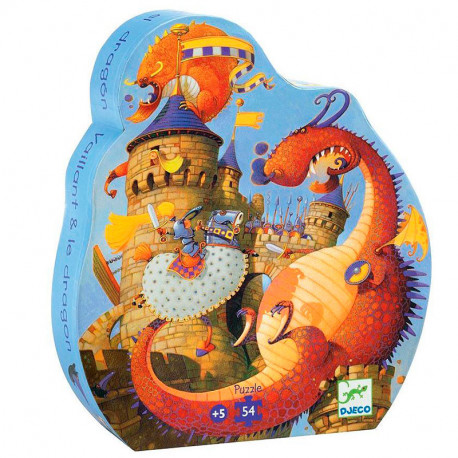Puzzle silueta Vaillant y el dragón - 54 pzas.