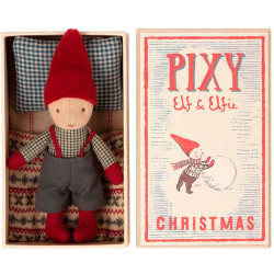 Pixy Elf - duende en caja de cerillas cama