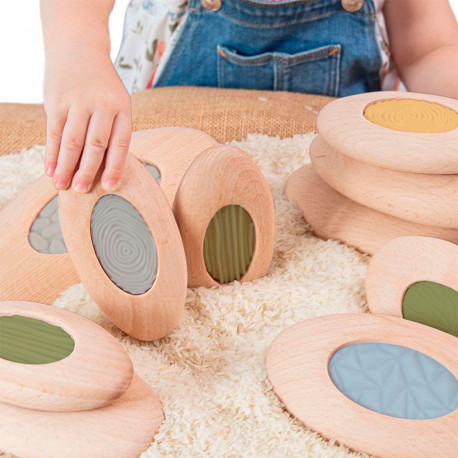 Blocs sensorials Pedres de va riure Jumbo - joc d'apilar de fusta natural