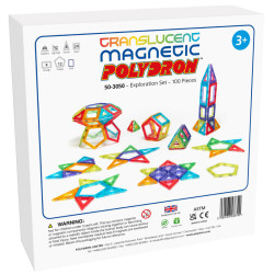 Magnetic Polydron Traslúcidos Set de exploración - 100 piezas imantadas