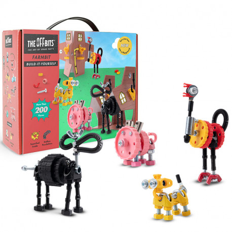 OFFBITS Kit Farmbit con escenarios - juguete de construcción con piezas de repuesto