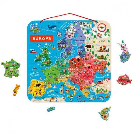Puzzle mapa de Europa Magnético versión Español