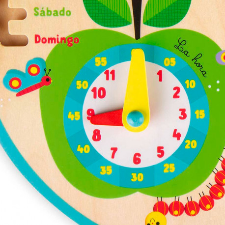 Calendario perpetuo de madera "A lo largo del tiempo" - versión en castellano