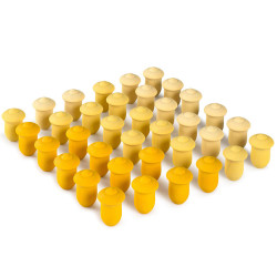 36 piezas en forma de panal de madera para mandalas - Amarillo