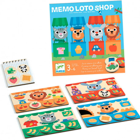 Memo Loto Botigues - joc de memoria de fusta per 1-4 jugadors