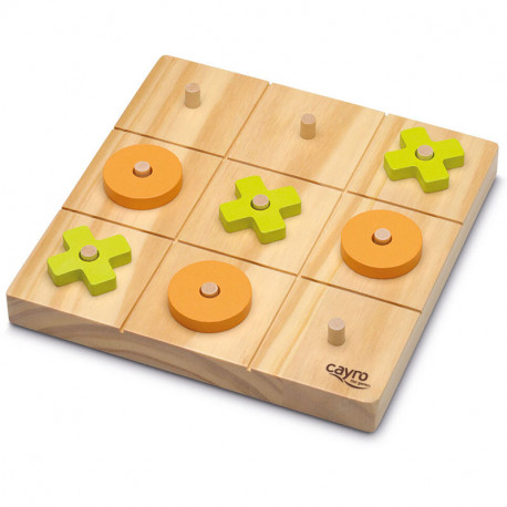 Tic Tac Toe - 3 en ratlla de fusta - joc d'estratègia per a 2 jugadors