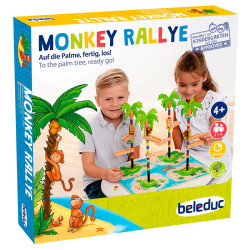Monkey Rallye - juego de carreras de madera para 2-4 jugadores