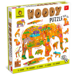 Woody Puzzle Unicornio -  puzle de madera de 48 piezas