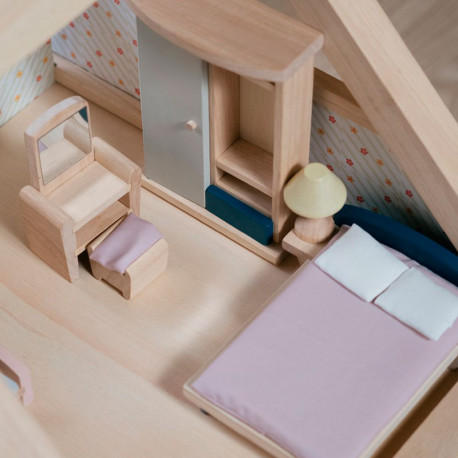 Habitación Clásica de madera para casa de muñecas