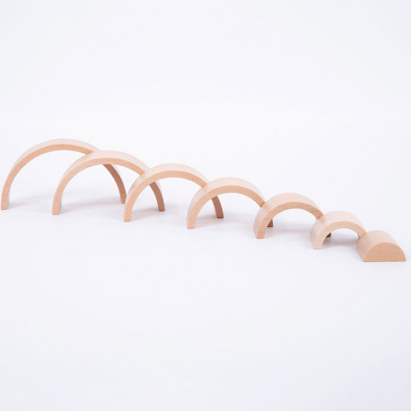 Set de arcos arquitectónicos  de madera natural - 7 piezas