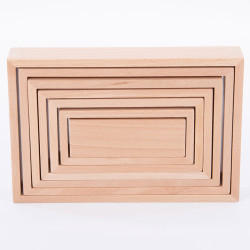 Set de rectángulos arquitectónicos de madera natural 7 piezas