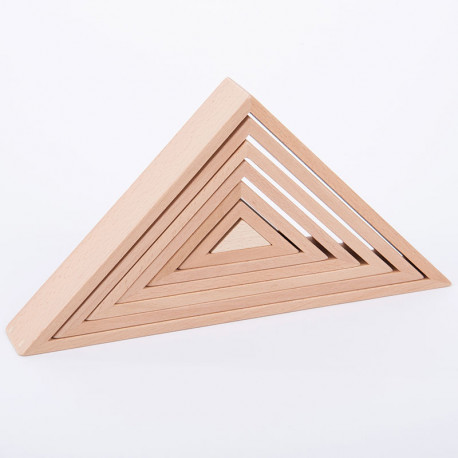 Set de triángulos arquitectónicos  de madera natural - 7 piezas