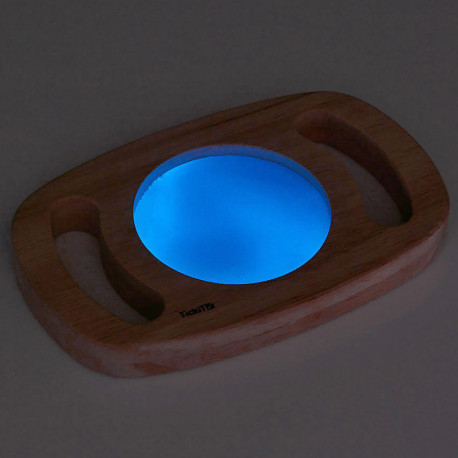Panel sensorial de madera que brilla en la oscuridad - azul ultravioleta