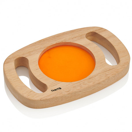 Panel sensorial de madera que brilla en la oscuridad - naranja
