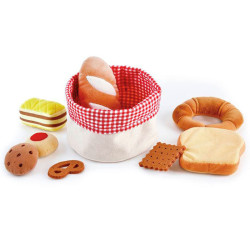 Cesta con pan de tela