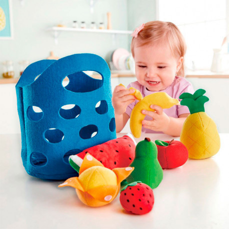 Cesta con Fruta de tela