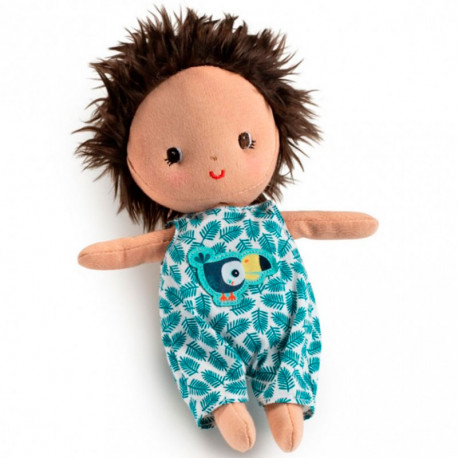 Bebé Ari muñeca de tela en capazo - 22 cm