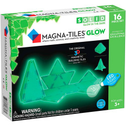 Magna-Tiles Glow - set de 16 piezas magnéticas sólidas flourescentes