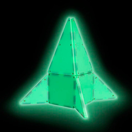 Magna-Tiles Glow - set de 16 piezas magnéticas sólidas flourescentes
