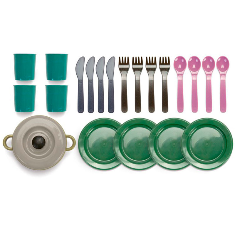 Juego vajilla reciclado GREEN BEAN - 4 servicios