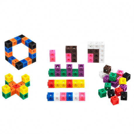 Set d'activitats amb 100 Cubs encaixables matemàtics amb formes geomètriques