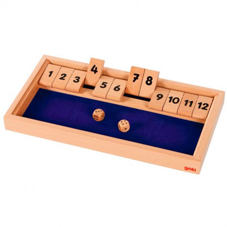 Cierra la caja, shut the box  del 1 al 12 - juego de cálculo con dados para 1-2 jugadores