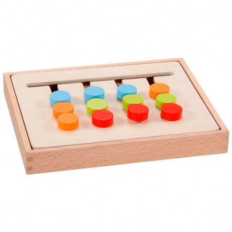 Tablero para clasificar colores en caja de madera plegable