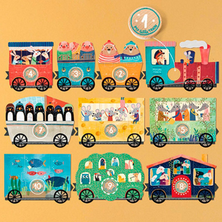 My Little Train Puzzle - 10 puzles  de 3  piezas