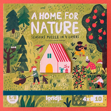 Puzle A home for Nature - 4 puzles de 10 piezas