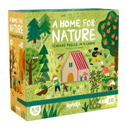 Puzle A home for Nature - 4 puzles de 10 piezas