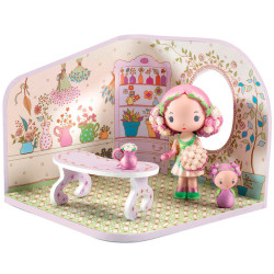 La floristería de Rosalie Tinyshop - figurita articulada Tinyly con escenario