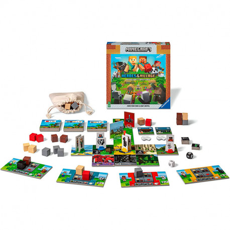 Minecraft Heroes of the Village juego de mesa Ravensburger envio 24 48 horas kinuma tienda de juegos