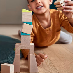 Torres Inclinadas - Juego de composición de madera 3D con plantillas