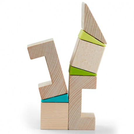 Torres Inclinadas - Juego de composición de madera 3D con plantillas