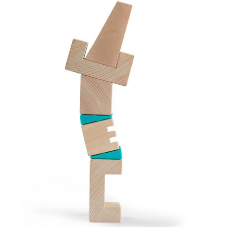 Torres Inclinadas - Juego de composición de madera 3D con plantillas