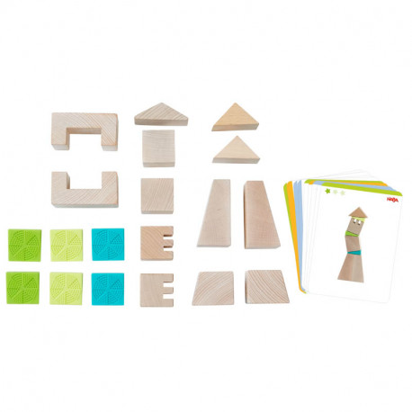 Torres Inclinadas - Juego de composición de madera 3D con plantillas
