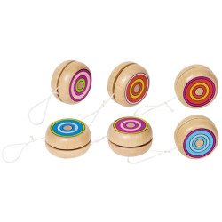 Io-io amb cercles de colors - joguina de fusta tradicional diversos dissenys