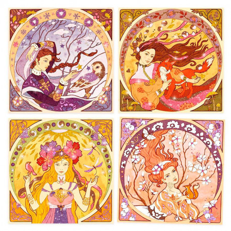 Cuadros con purpurina Divinas - Inspired By Alfons Mucha
