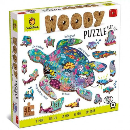 Woody Puzzle El Mar - puzle de madera de 48 piezas