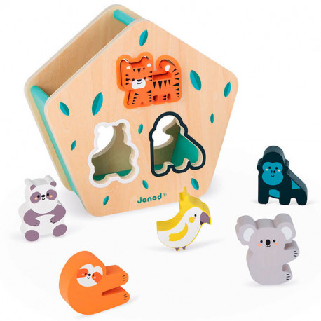 Caixa de formes animals - joc d'encaixar de fusta