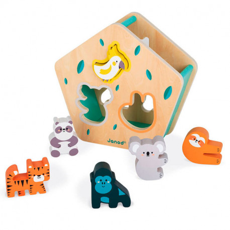 Caixa de formes animals - joc d'encaixar de fusta