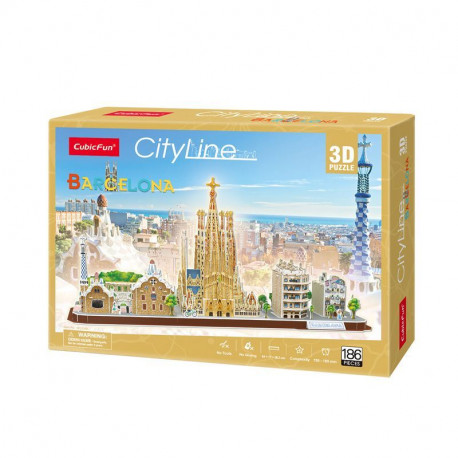 Puzle 3D City Line BARCELONA - 186 piezas